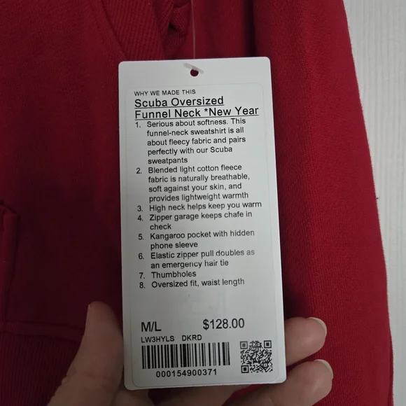 Lululemon Lunar Year Special Edition Red Half-Zip Scuba Hoodiesz M/L - Picture 4 of 11